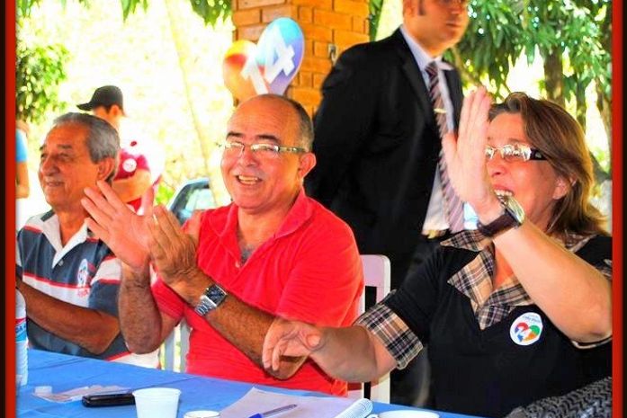 Celia com as lideranças de comunidades