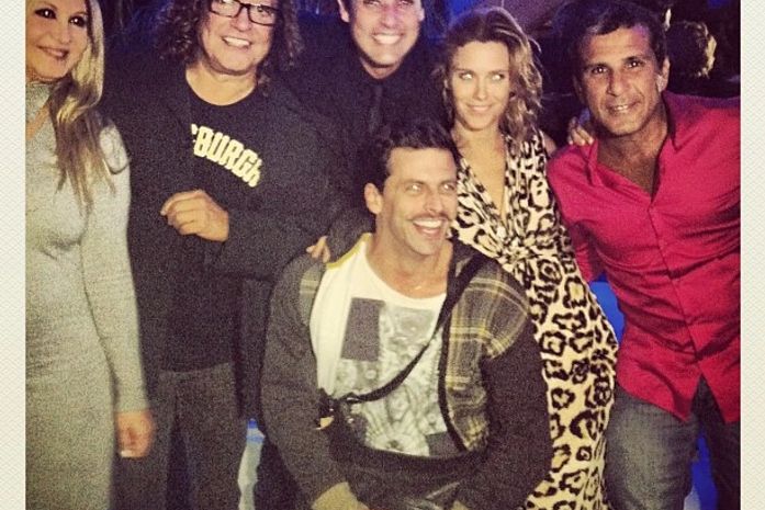 Wolf Maya, Bruno De Luca, Carolina Dieckmann, Eri Johnson e Henri Castelli em festa no Rio