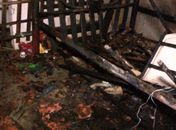 Quarto ficou totalmente destruido pelo fogo