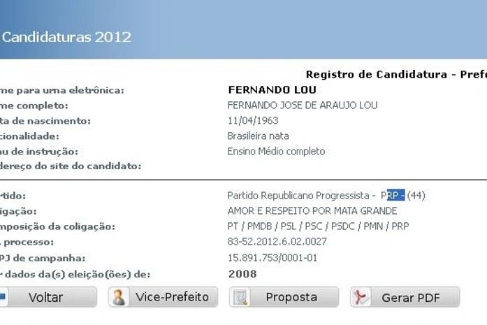 Em Mata Grande, Fernando Lou tem candidatura indeferida