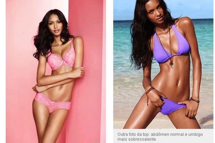 Em foto de lingerie, Victoria's Secret diminui abdômen de top brasileira