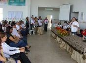 Luciano falando na inauguração escola tempo integral