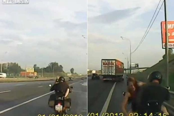 Casal é flagrado fazendo sexo sobre moto em movimento