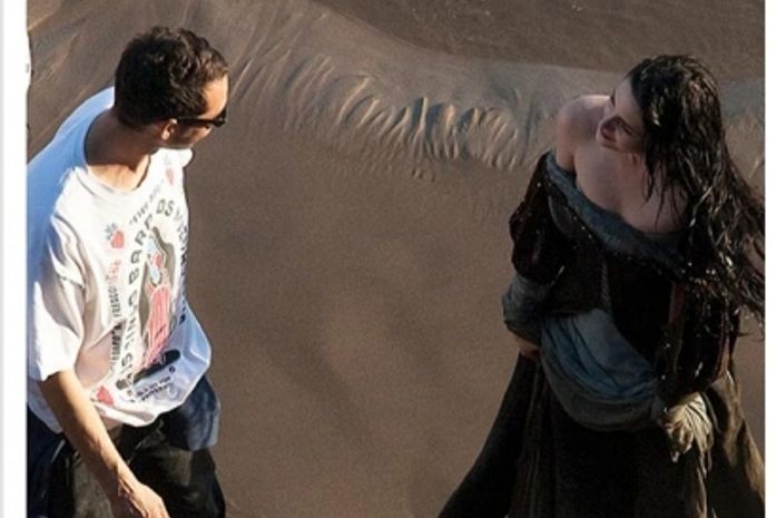 Kristen Stewart e Rupert Sanders no set de 'Branca de Neve e o Caçador'