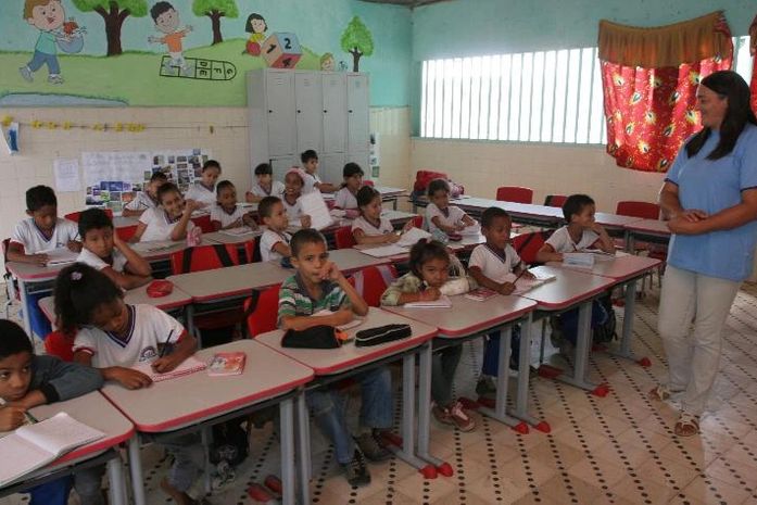 Professora e alunos