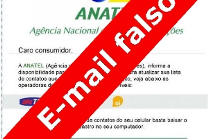 Anatel alerta para novo golpe por e-mail