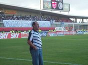 Treinador alvinegro Nedo Xavier clicado no Rei Pelé na vitória do ASA diante do CRB - Série B 2012