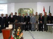 Pastor Sérgio Corrêa (3º à esquerda) recebeu a visita de mais 12 pastores do campo batista alagoano no aniversário da IBUtinga