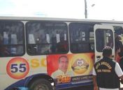 Ônibus foi levado até a Delegacia