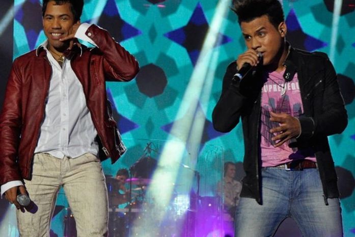 João Lucas e Marcelo durante gravação do primeiro DVD, em Goiânia