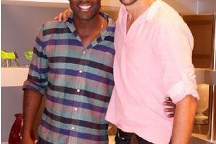 Rafael Zulu e Victor Pecoraro durante coletiva da próxima novela da Record