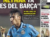 "Neymar já é do Barcelona", diz capa de jornal espanhol