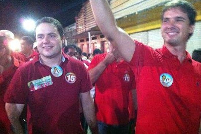 Em capela , Renan com o prefeito Adelminho Calheiros