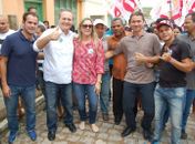 Na caminhada em apoio a Silvana Cavalcanti (PP), que busca a reeleição, Renan enalteceu as realizações do governo Dilma
