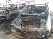 Veículos foram incendiados em estacionamento de delegacia
