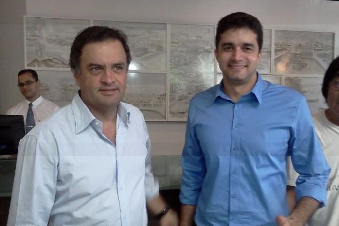 Senador por Minas Gerais, Aécio Neves, e candidato a prefeito, Rui Palmeira