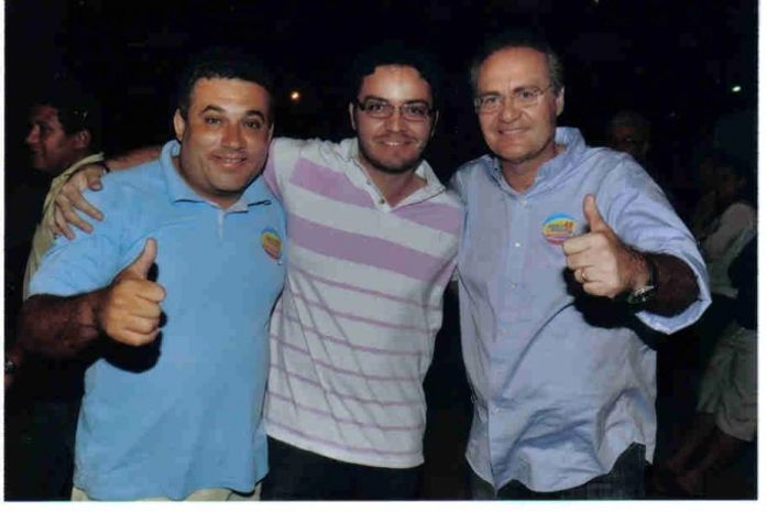 0s tucanos James Ribeiro e França Junior com o senador peemedebista Renan