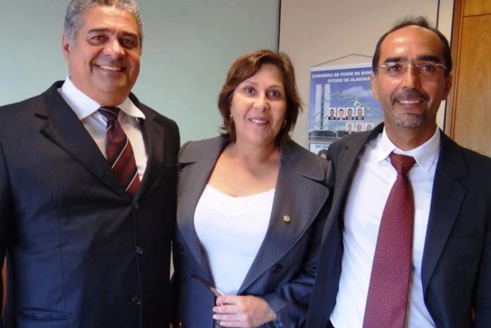 Prefeito reeleito George Sarmento e Célia Rocha