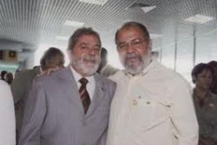 O ex-presidente Lula e o jornalista e fundador do PT, Adelmo dos Santos