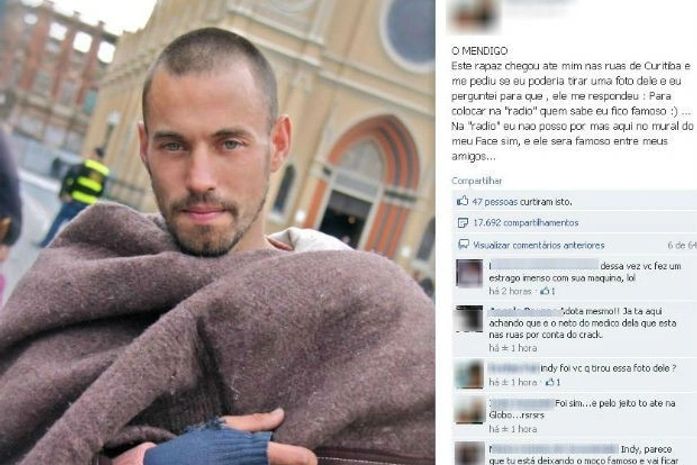 Rapaz pediu para ser fotografado porque queria ficar famoso