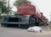 Jovem foi atropelado por caminhão do Corpo de Bombeiros