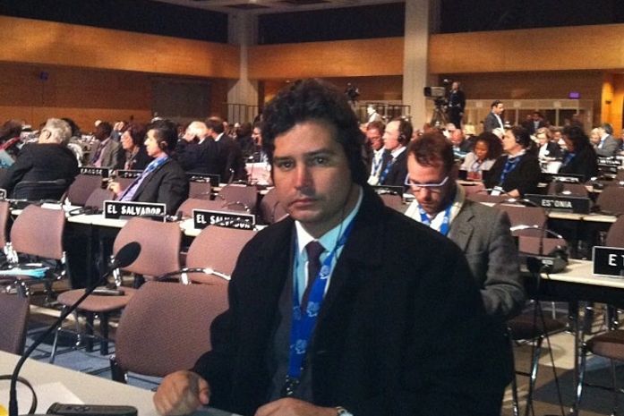 Deputado Mauricio Quintella na plenária da UPI 127 em Quebec(Canadá).