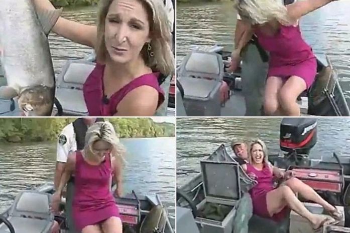 Repórter protagoniza cena hilária ao se assustar com peixe nos EUA