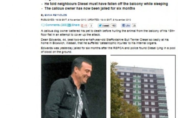 Dono espanca cão até a morte e atira animal do 15º andar de um prédio para encobrir o crime