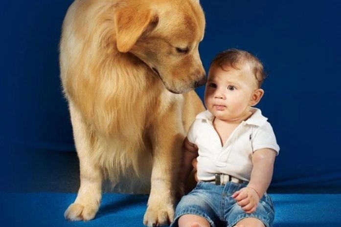 Filho da ex-BBB Priscila posa fofíssimo ao lado de cachorrão