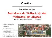 Livro sobre bastidores da violência em Alagoas é lançado hoje