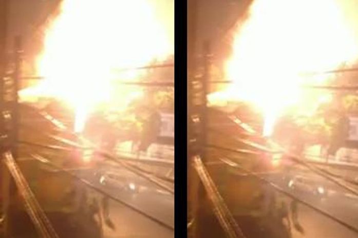 Momento da explosão
