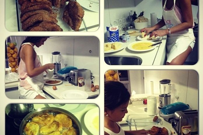 Bruna Marquezine faz rabanadas para ceia de Natal: 'Prendadas'