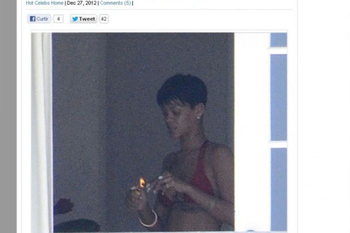 Fotos de Rihanna nua e fumando cigarro suspeito caem na rede
