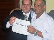 Seninha e o seu pai Sebastião na diplomação