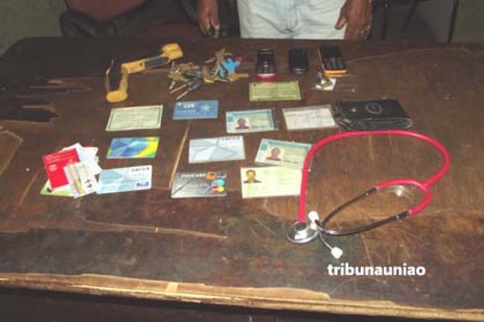 Material apreendidos com os menores