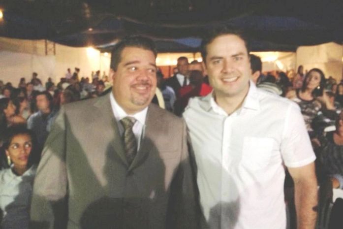 Gustavo Feijó e Renan Filho durante a solenidade de posse