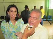 Prefeito Beto Baia e a secretaria de saude Maria Tereza