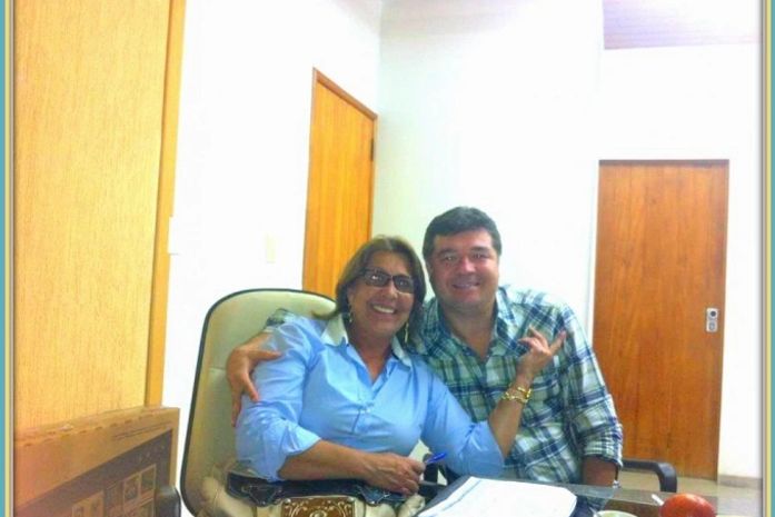 Celia Rocha e o presidente do ASA, Jotinha Alexandre