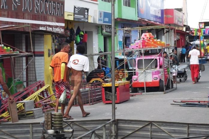 Homem andou nu pelo Centro de Joaquim Gomes