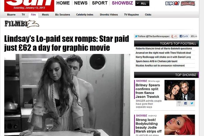 Lindsay Lohan ganhou apenas R$ 200 para fazer cena de sexo com três atores pornôs