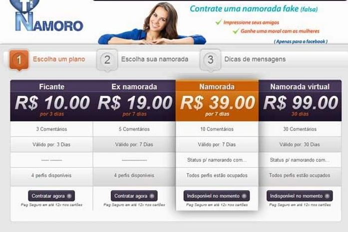 Serviço vende namorada falsa no Facebook