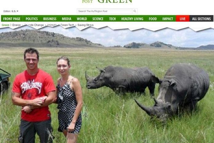 Mulher é atacada por rinoceronte ao posar para fotografia