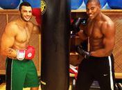 Kléber Bambam exibe músculos em treino de boxe