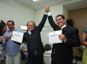 Fabinho Aurélio e Severino da Balança no dia da diplomação