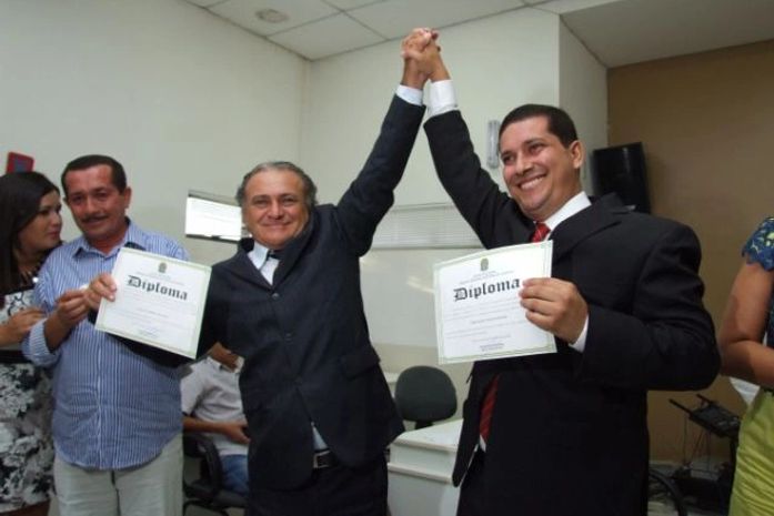 Fabinho Aurélio e Severino da Balança no dia da diplomação