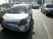 Falha mecânica provoca acidente no viaduto João Lyra