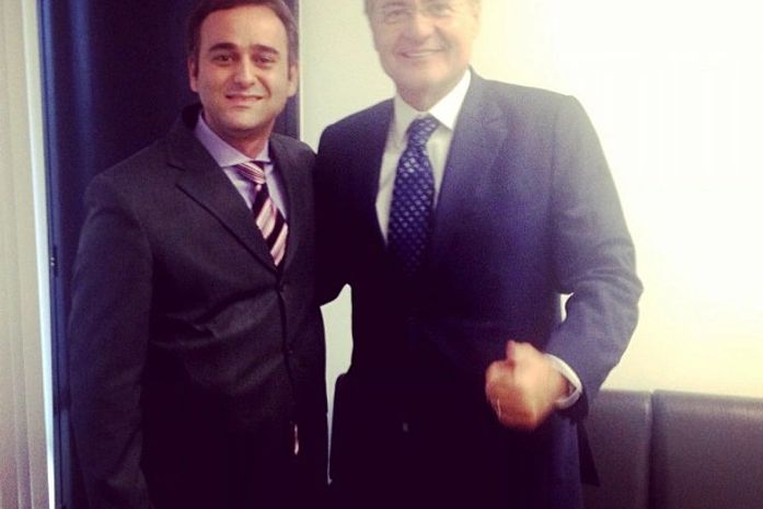 O vice-prefeito de Arapiraca Yale Fernandes e o senador Renan.