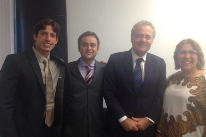 Secretário Daniel Rocha,vice-prefeito Yale, Senador Renan e a prefeita Célia Rocha