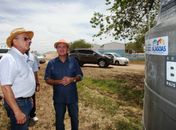 Renan e governador Teotonio Vilela na visita ao canteiro de obras do Canal do Sertão

