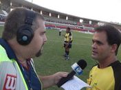 Árbitro Flávio Feijó na bronca contra narrador